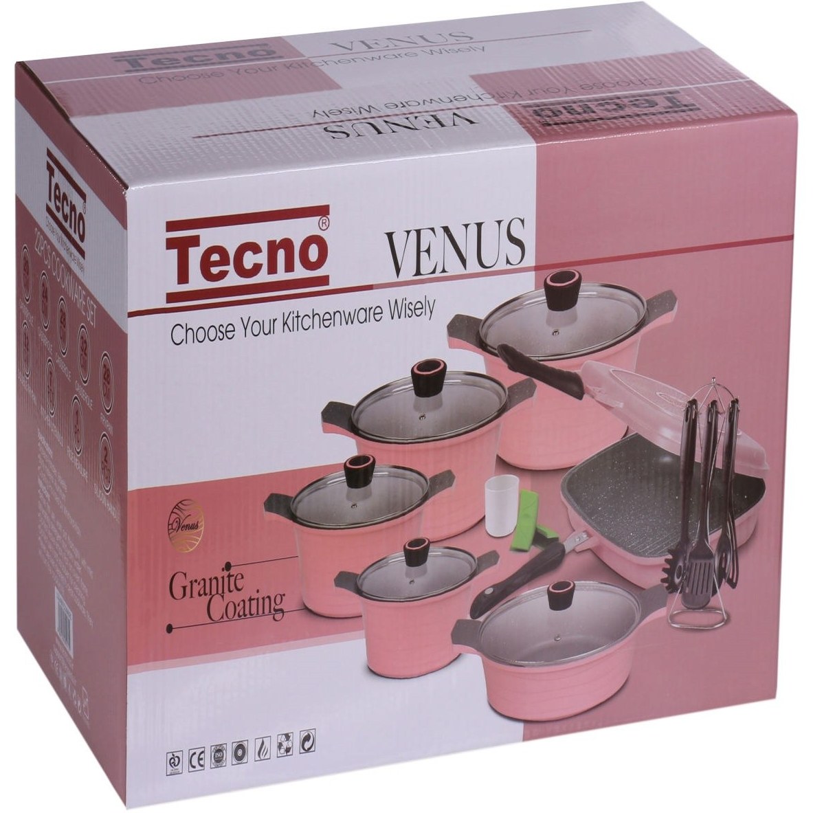سرویس قابلمه چدن گرانیت Tecno  مدل ونوس 19 پارچه