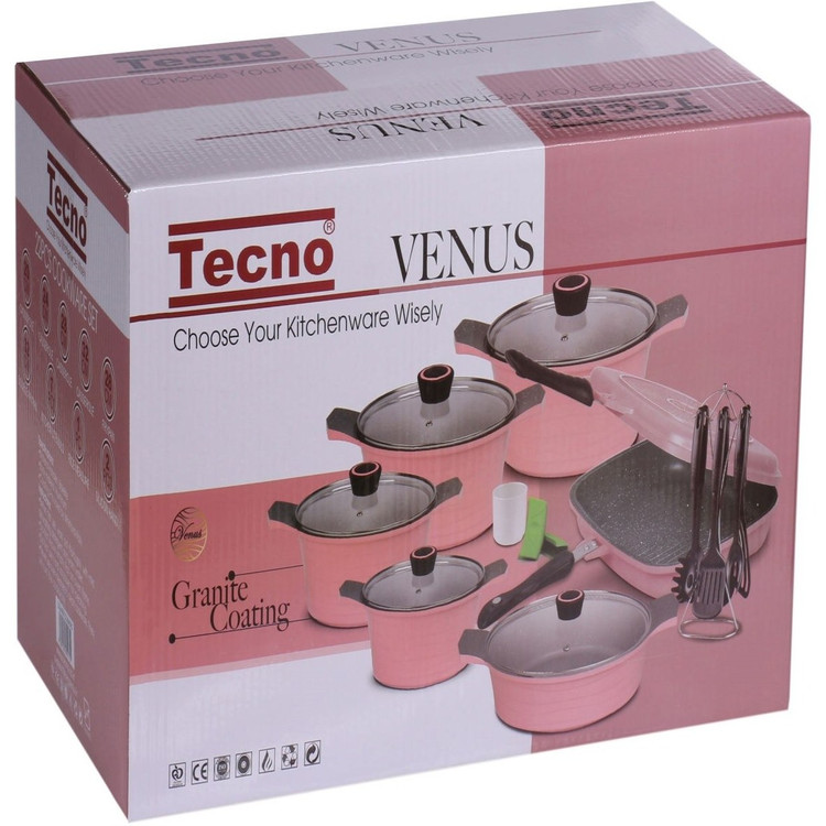 سرویس قابلمه چدن گرانیت Tecno مدل ونوس 19 پارچه