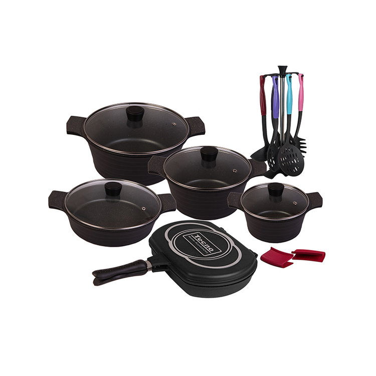 سرویس قابلمه چدن گرانیت Tecno مدل ونوس 19 پارچه