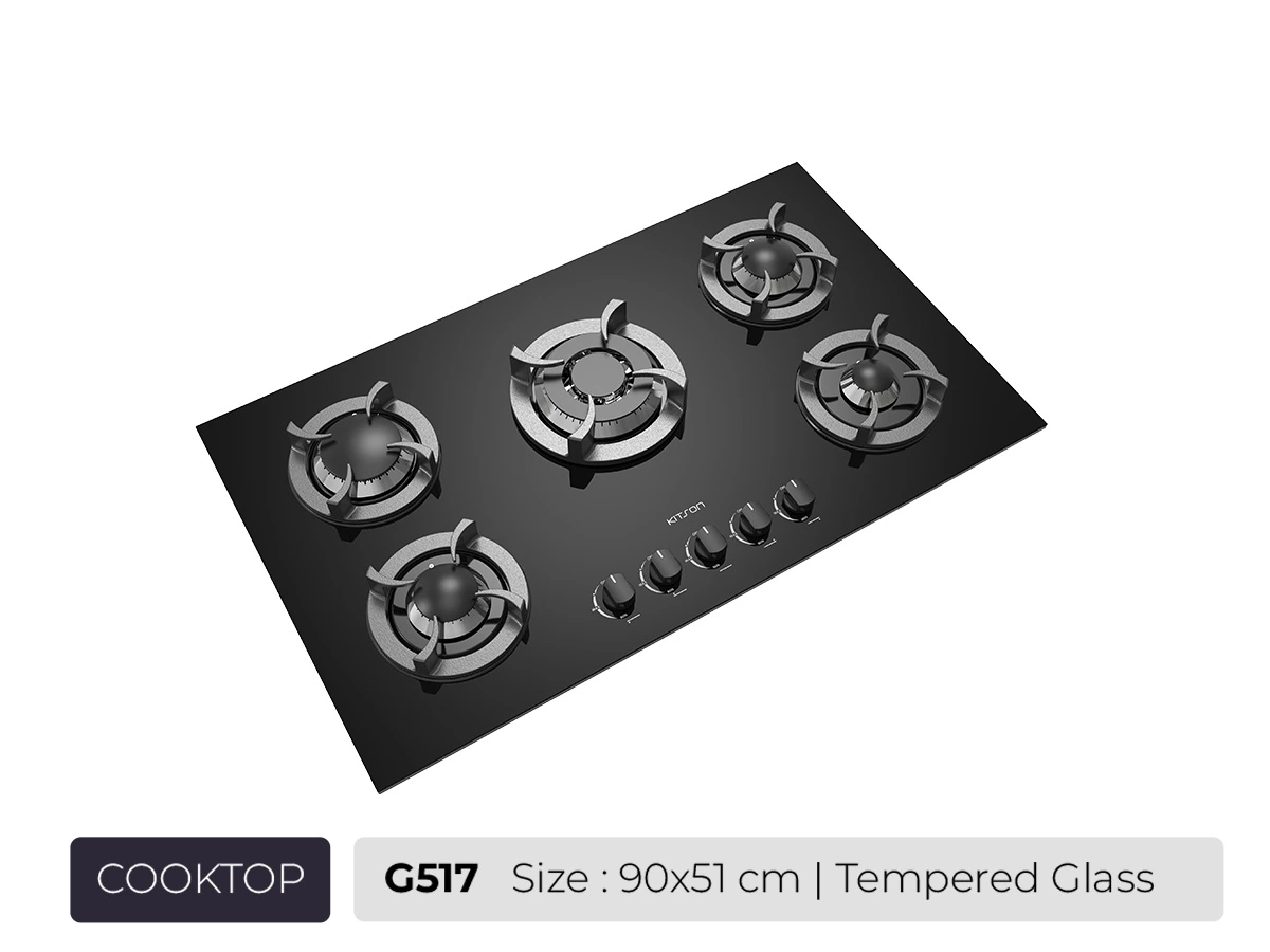 اجاق گاز صفحه ایKITSON  شیشه ای مدل G517