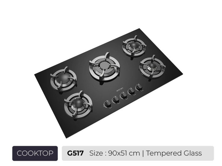 اجاق گاز صفحه ایKITSON شیشه ای مدل G517