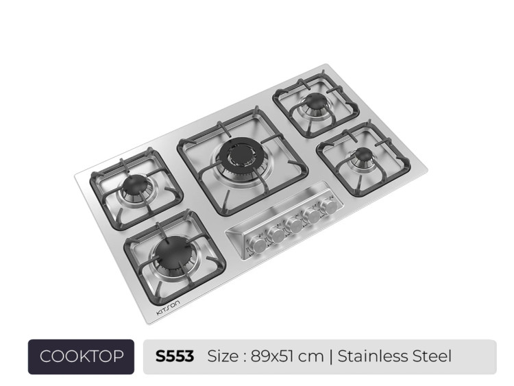 اجاق گاز صفحه ایKITSON شیشه ای مدل S553