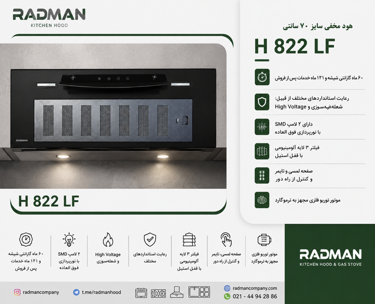 هود مخفی رادمان مدل H822